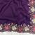 Purple Color Multi thread embroidery cut work Crunchy silk Saree
