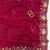 Rani Pink Color Multi thread embroidery cut work Crunchy silk Saree