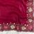 Rani Pink Color Multi thread embroidery cut work Crunchy silk Saree
