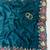 Teal Color Multi thread embroidery cut work Crunchy silk Saree