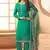 Green bids work soft chiffon salwar suit