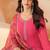 Pink bids work soft chiffon salwar suit