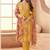 Yellow bids work soft chiffon salwar suit