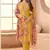 Yellow bids work soft chiffon salwar suit