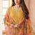 Yellow bids work soft chiffon salwar suit
