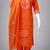 Divine attire orange chanderi kurta set with circular embroidery, collar neck, dupatta & pants