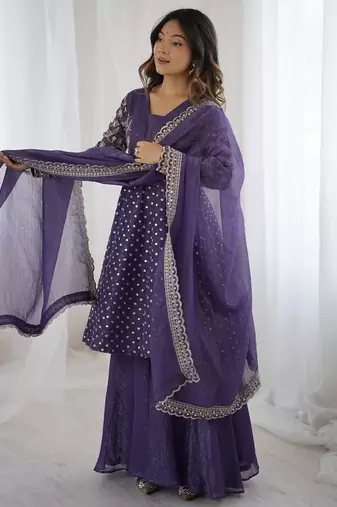 lavender purple sharara set