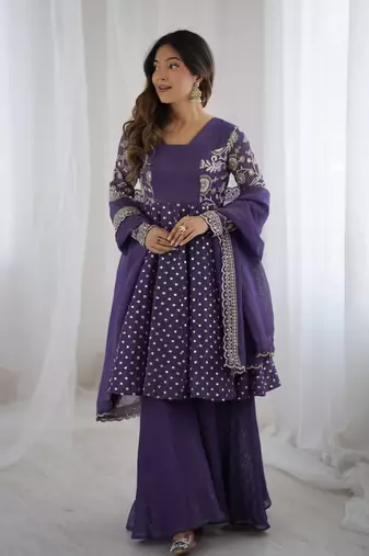 lavender purple sharara set