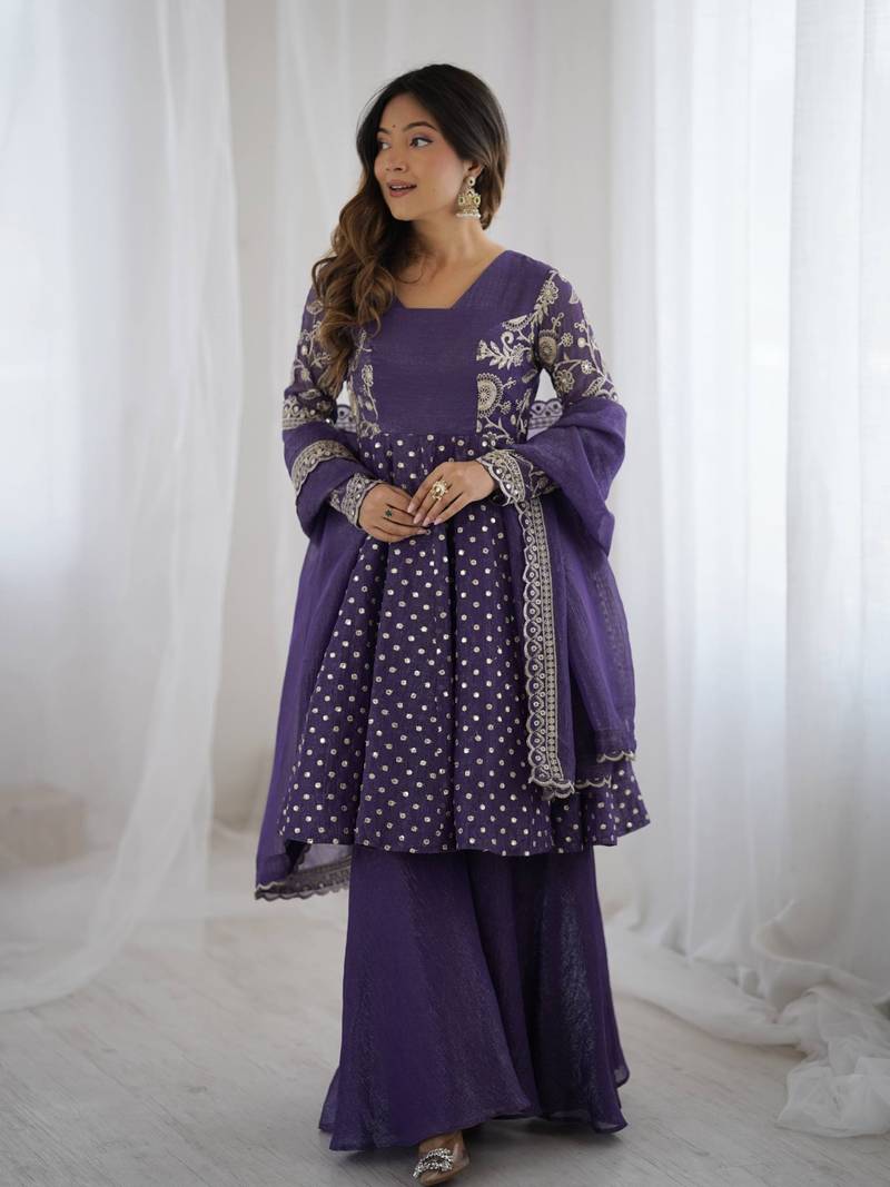lavender purple sharara set