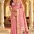 Women's pink floral printed cotton saree with unstiched blouse piece