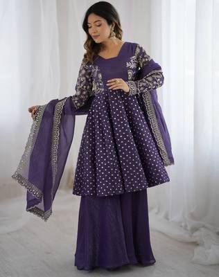 lavender purple sharara set 4