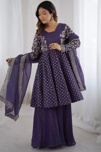 lavender purple sharara set