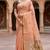Women's peach floral printed cotton saree with unstiched blouse piece