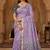 Women's puple floral printed cotton saree with unstiched blouse piece