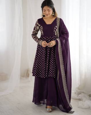 deep purple designer sharara suit 3