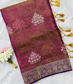 Wine Color Zari Border And Lagdi Pallu Silk Saree