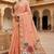 Women's peach floral printed cotton saree with unstiched blouse piece