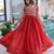 Lovable Red Sequins Silk Marriage Wear Gown