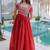 Lovable Red Sequins Silk Marriage Wear Gown
