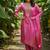 Label divine attire women’s pink viscose simmer kurta pant set with jacquard silk dupatta