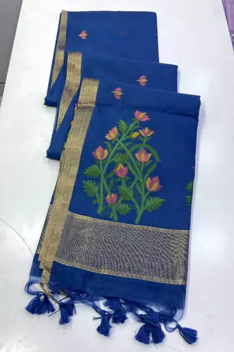 Blue Color Zari  Weaving art silk saree