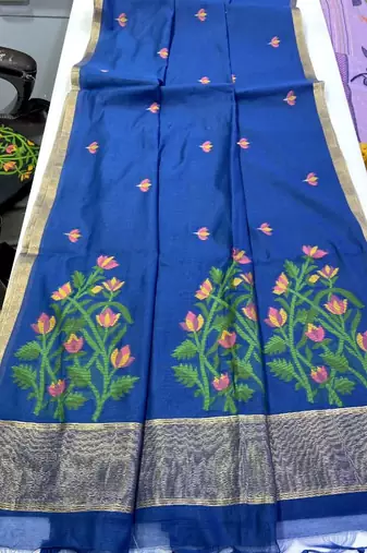 Blue Color Zari  Weaving art silk saree