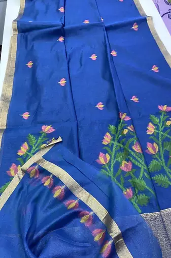Blue Color Zari  Weaving art silk saree