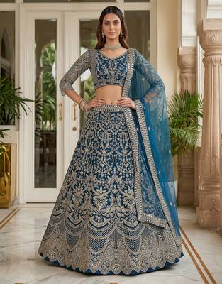 Designer net lehenga choli for wedding 2