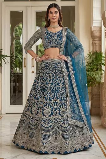 Designer net lehenga choli for wedding