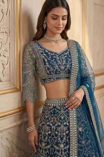Designer net lehenga choli for wedding
