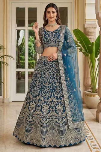 Designer net lehenga choli for wedding