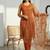 Label divine attire women orange lucknowi chikankari kurta pant dupatta set