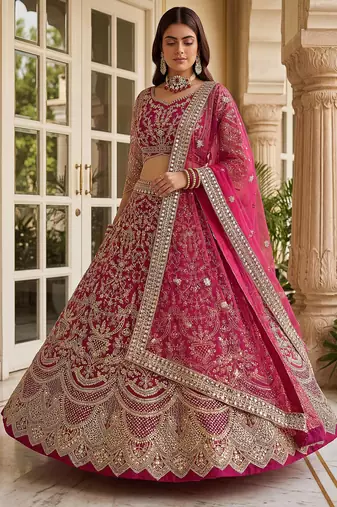 Designer net lehenga choli for wedding