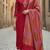 Label divine attire women’s red pv chanderi kurta pant set with jacquard silk dupatta