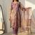 Label divine attire women’s purple tissue silk chikankari kurta pant set with twill net dupatta