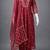 Label divine attire maroon organza lace work kurta pant set with dupatta