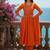 Label divine attire women orange silk blend embroidered kurta pant dupatta set
