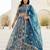 Blue butterfly net wedding wear lehenga choli for women