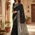 Black Color bandhani and kalamkari design Silk Saree
