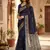 Blue Color bandhani and kalamkari design Silk Saree