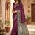 wine Color bandhani and kalamkari design Silk Saree