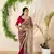 Pink soft fandy sattin silk with real mirror work lace border saree