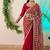 Red pure soft fandy sattin silk with real mirror work lace border saree