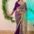 Wine pure soft fandy sattin silk with real mirror work lace border saree