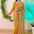 Yellow pure soft fandy sattin silk with real mirror work lace border saree