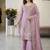 Lavender silk blend embroidered beads work plazzo suit