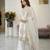 White silk blend embroidered beads work plazzo suit