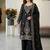 Black silk blend embroidered beads work plazzo suit