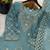 Seagreen silk blend embroidered beads work plazzo suit