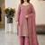 Pink silk blend embroidered beads work plazzo suit